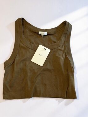 A.L.C. Cropped Tank Top in Olive